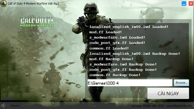 cài đặt game Call Of Duty 4 1