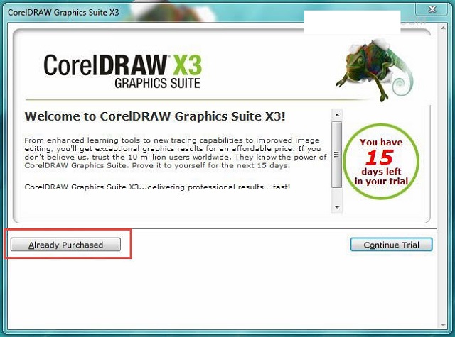 cài đặt CorelDRAW Graphics Suite X3-5