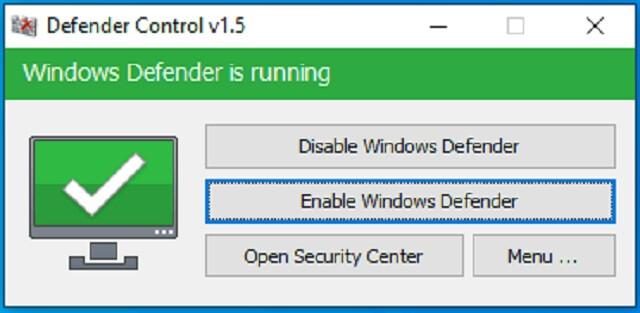 Sau hoàn tất bước trên thì bạn cần giải nén phần mềm Windows Defender Control ở bước 1 nghĩa là chọn vào thư mục vừa giải nén, chạy file “DefenderControl.exe”. Tiếp đến ấn Disable Windows Defender.