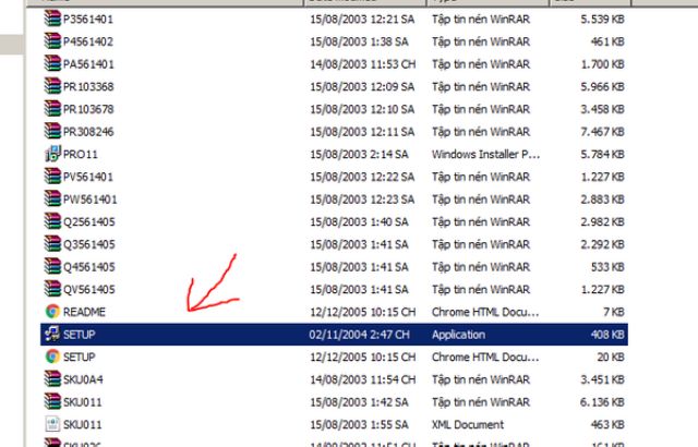 Bước 1: Tải word 2003 full crack về và tiến hành giải nén. Sau đó, khởi chạy file Setup.exe.