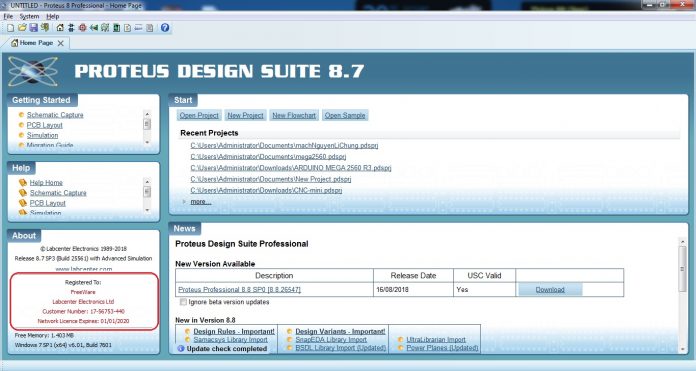 cài đặt phần mềm Proteus 8.7-19
