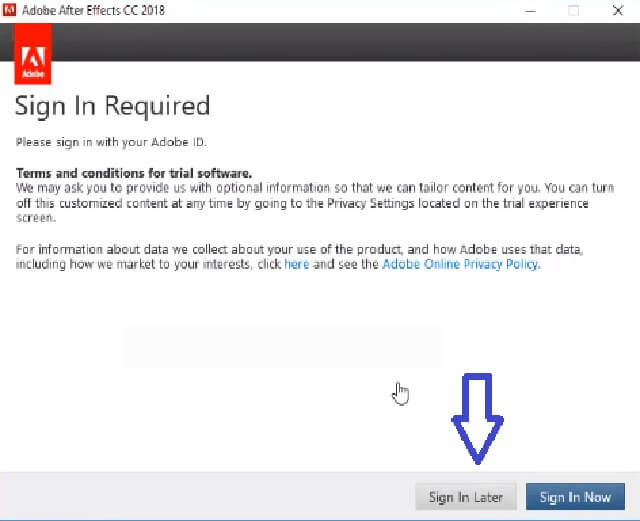 cài đặt After Effect CC 2018 Full Crack bước 3