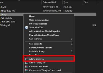 Cách nén file zip thông qua Winrar