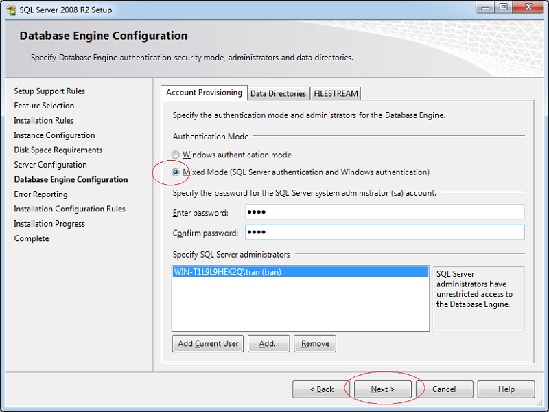 Cài đặt SQL Server 2008 R2-7