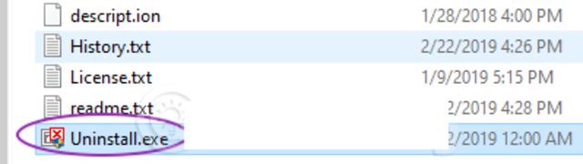 Gỡ bỏ bằng file Uninstall.exe 