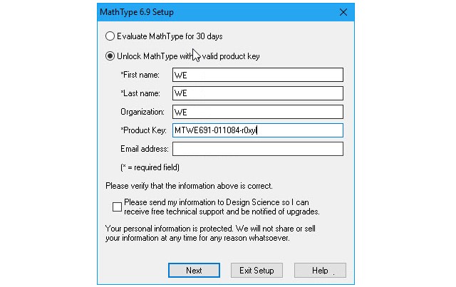 cài đặt phần mềm Mathtype 6.9 Full Key 3