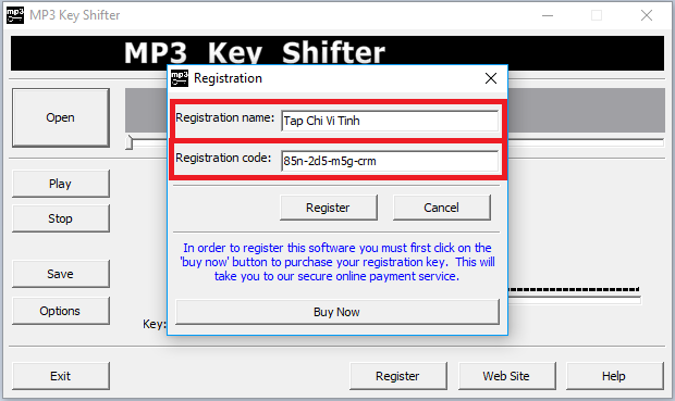 cài đặt phần mềm MP3 KeyShifter bước 6