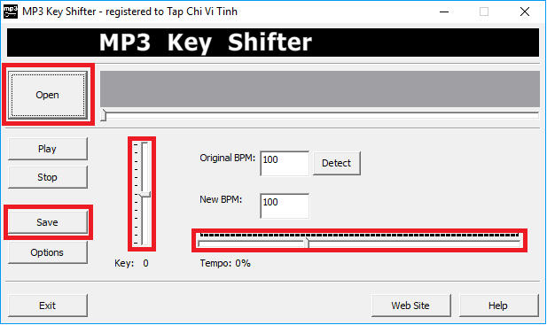 Cách sử dụng phần mềm MP3 KeyShifter