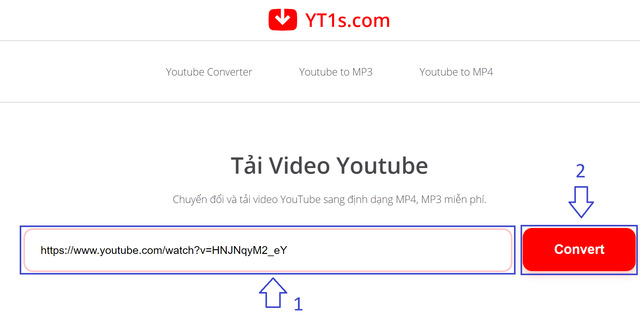 tải video Youtube bằng 9convert YT1s