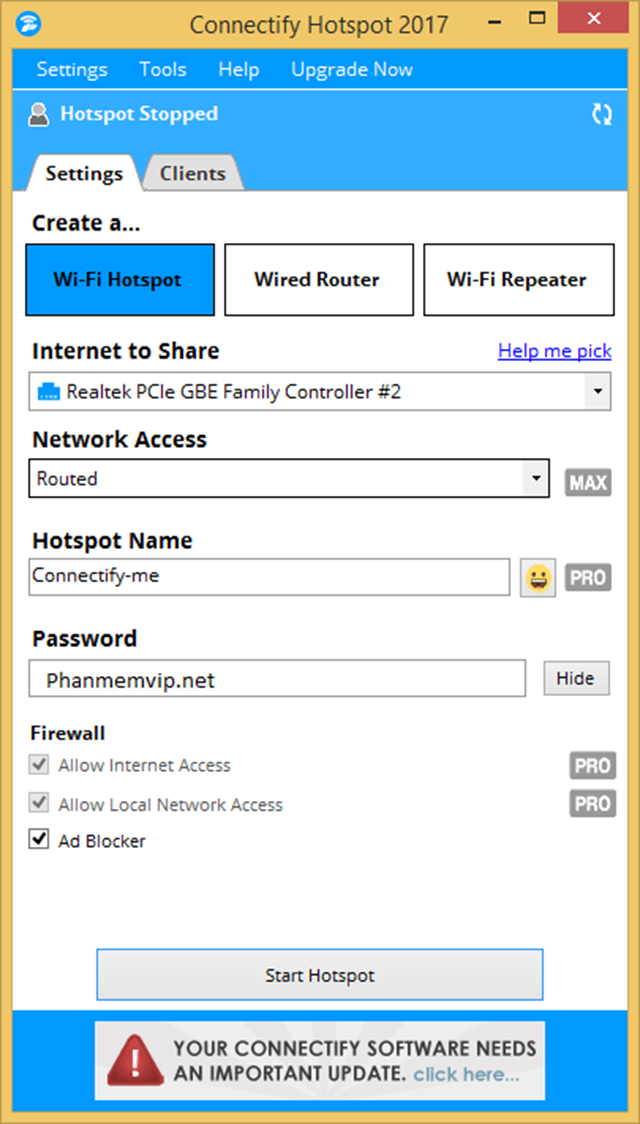 cách crack Connectify HotSpot Pro bước 4