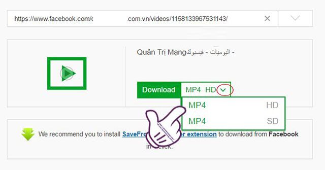 Cách tải video trên Facebook về máy tính bằng savefrom.net 2