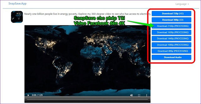cách tải Facebook Full HD - 4K bằng SnapSave 2