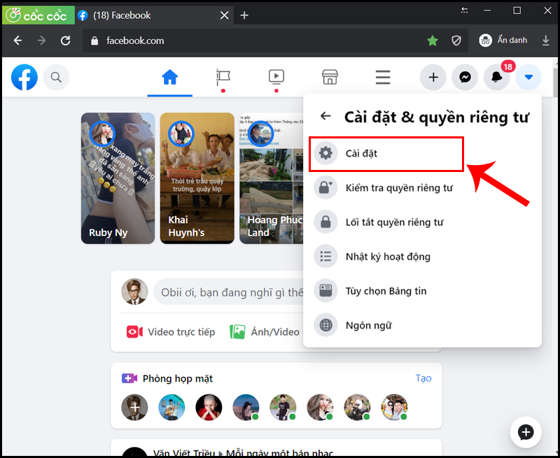 cách xóa tài khoản Facebook trên máy tính 2