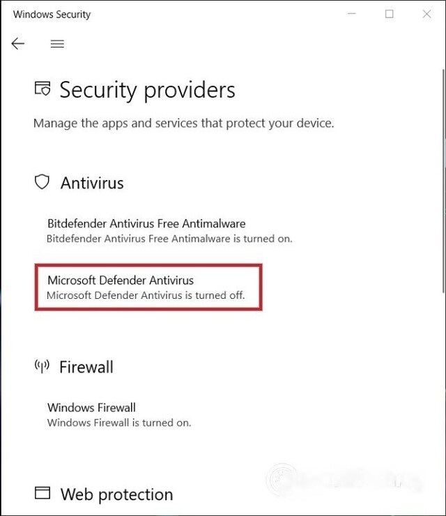 Tắt Windows Defender bằng phần mềm diệt virus khác 2