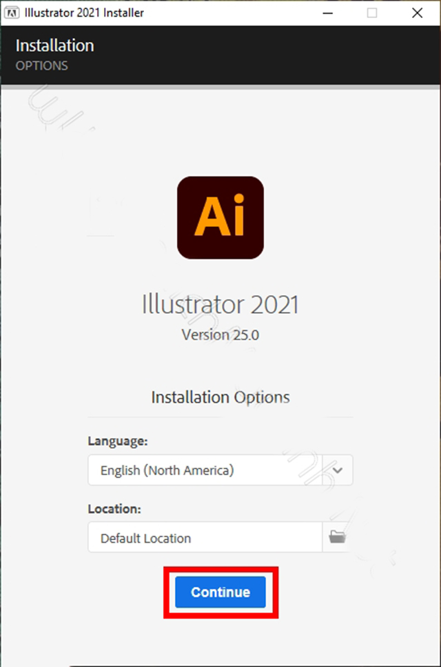 cài đặt Adobe Illustrator 2021 bước 2