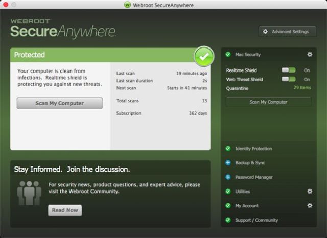 Phần mềm diệt virus Webroot SecureAnywhere AntiVirus