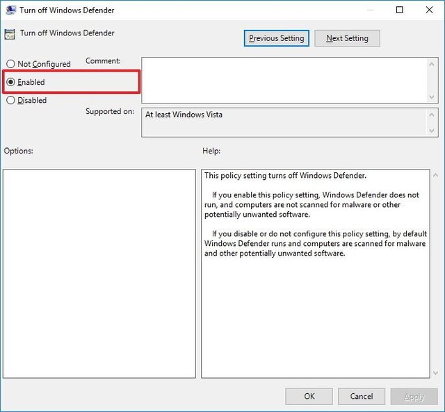 Vô hiệu hóa Windows Defender bằng Local Group Policy bước 7