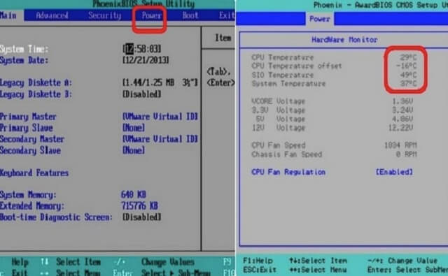 Kiểm tra nhiệt độ CPU bằng BIOS