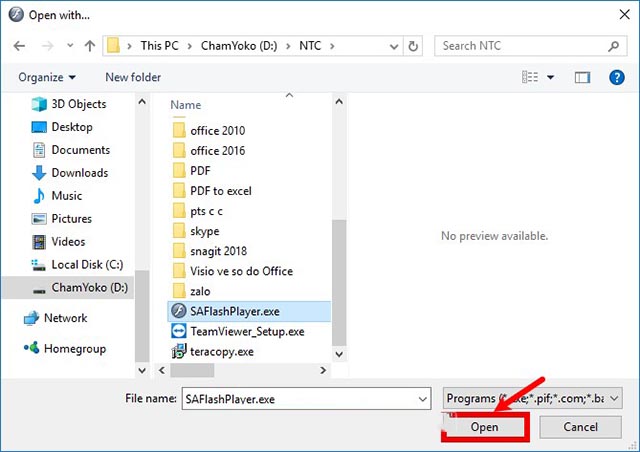 Cách đọc file swf Adobe Flash Player 6