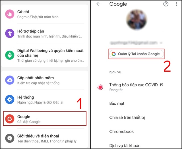 Cách xóa tài khoản Gmail trên điện thoại bước 1