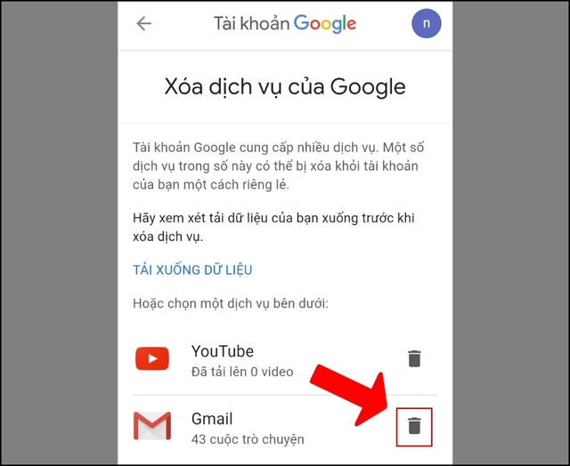 Cách xóa tài khoản Gmail trên điện thoại bước 4