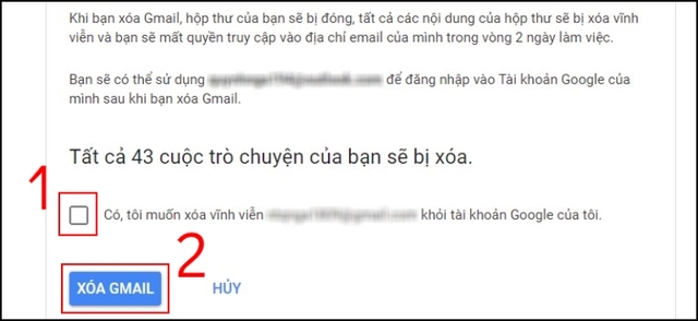 Cách xóa tài khoản Gmail trên máy tính bước 6