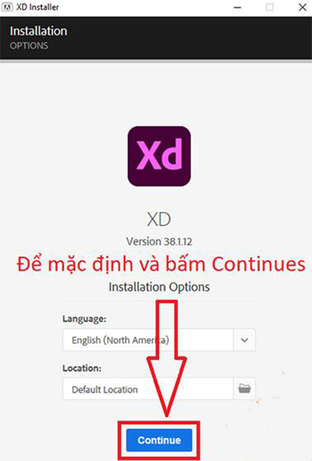 cài đặt phần mềm Adobe XD 2021 bước 4