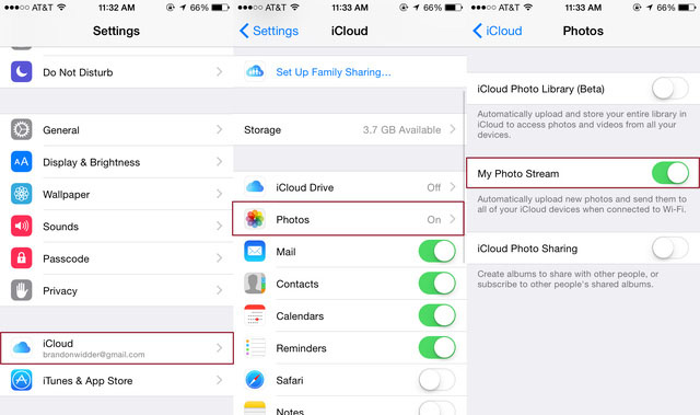 Kích hoạt tính năng tải ảnh từ iCloud