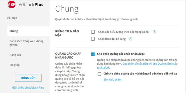 Phần mềm AdBlock Plus