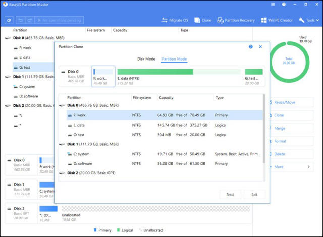 Phần mềm phân chia ổ cứng EaseUS Partition Master