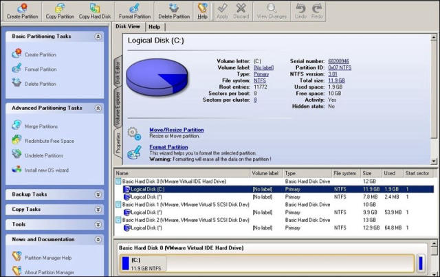 Phần mềm phân chia ổ cứng Paragon Partition Manager