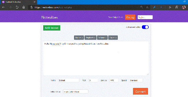 Phần mềm chuyển văn bản thành giọng nói Notevibes.com 