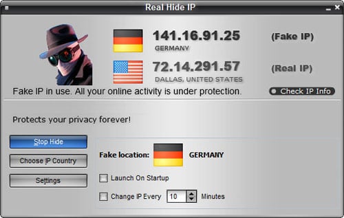 Phần mềm đổi địa chỉ ip Real Hide IP