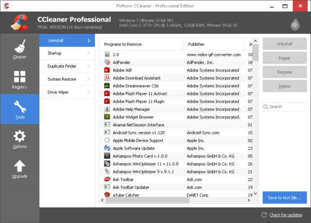 Phần mềm CCleaner Professional