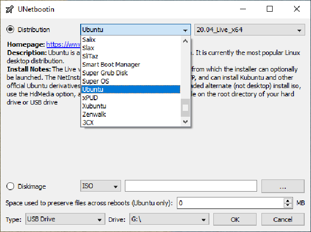 Phần mềm tạo USB Boot Unetbootin