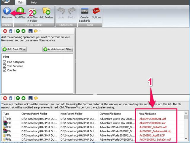 Phần mềm File Renamer Turbo 2