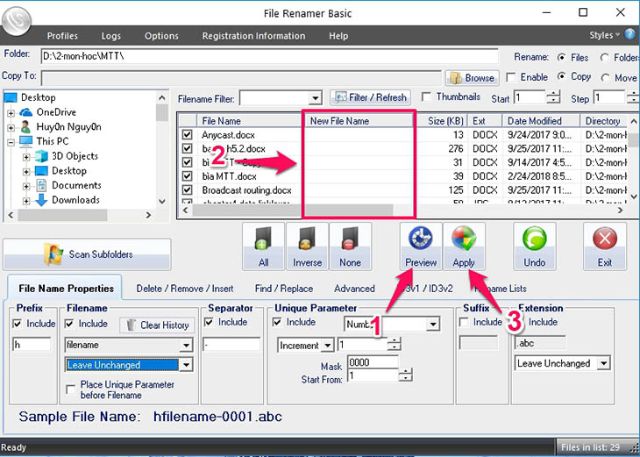 Phần mềm File Renamer Basic 3