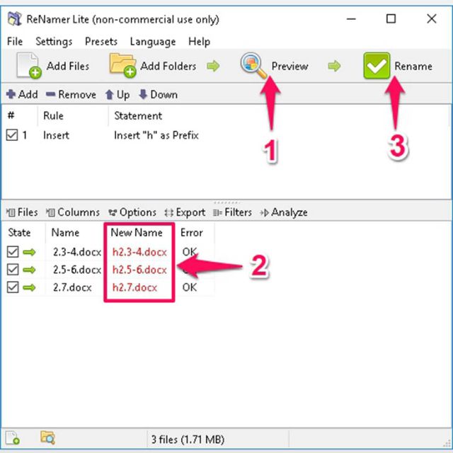 Phần mềm Renamer Lite 3