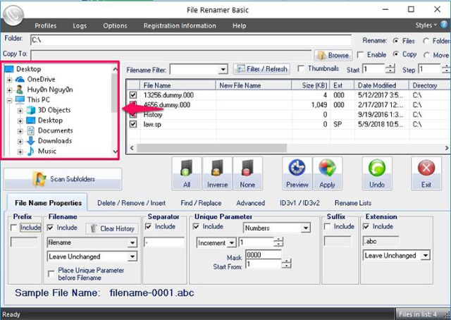 Phần mềm File Renamer Basic 1