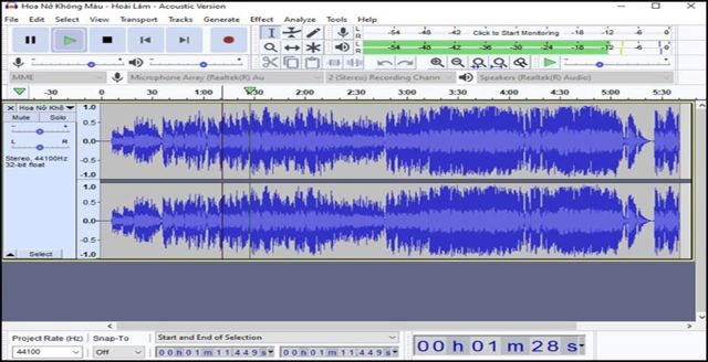 Phần mềm tạo nhạc điện tử Audacity