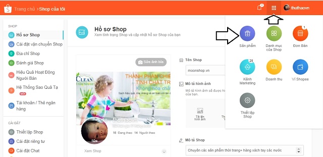 Cách đăng bán sản phẩm của shop lên trang Shopee -1