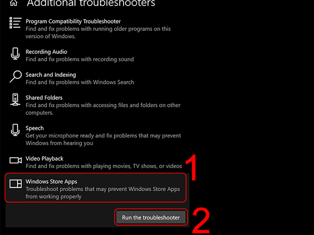 Sử dụng công cụ Troubleshooter bước 3