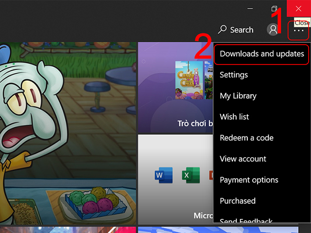Cập nhật Microsoft Store bước 2
