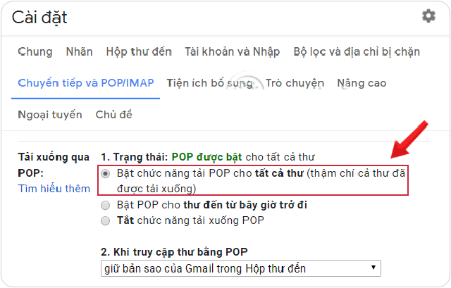 Kích hoạt POP 3