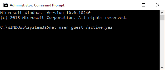 Cách tạo tài khoản khách trên win 10 bằng Command Prompt 2
