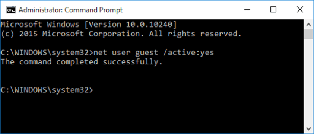 Cách tạo tài khoản khách trên win 10 bằng Command Prompt 3