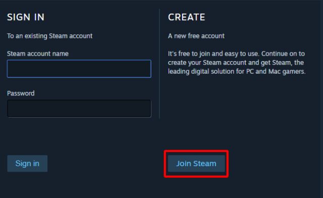 cách tạo tài khoản Steam bước 3