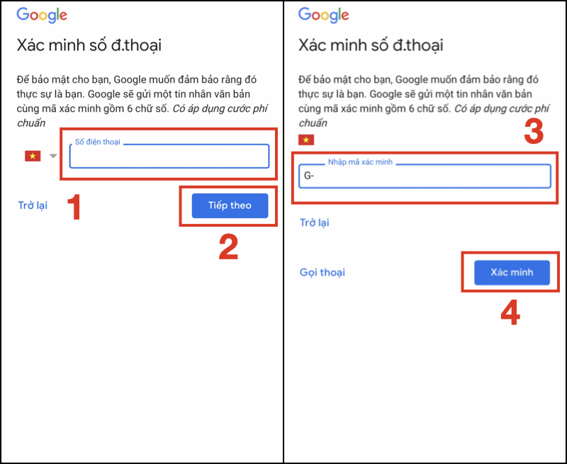 Cách tạo tài khoản Google trên điện thoại bước 4