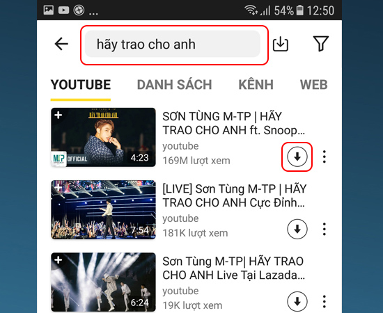 Tải video Youtube về điện thoại Android 2