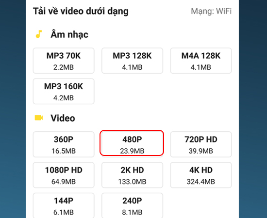 Tải video Youtube về điện thoại Android 3